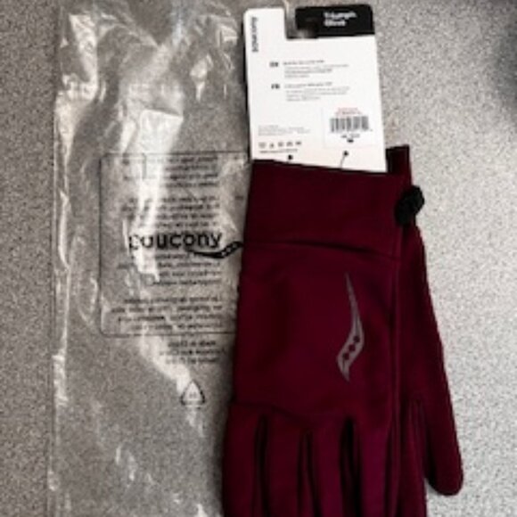 Saucony Womens Triumph Burgandy Gloves - Picture 1 of 6